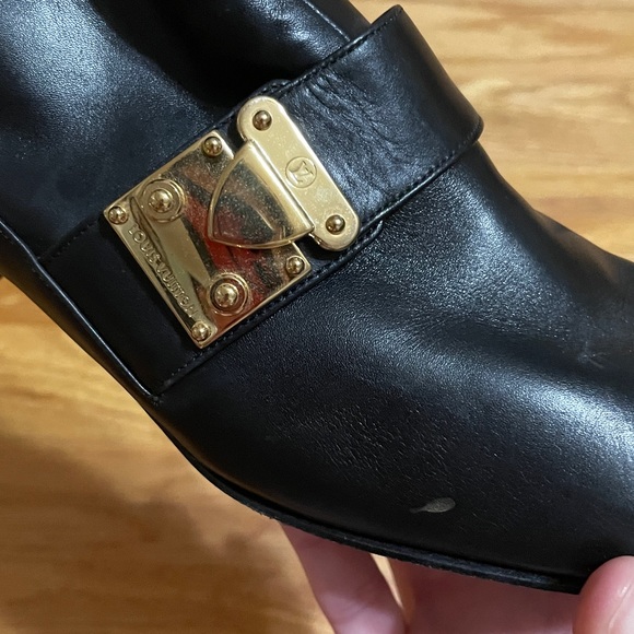 Louis Vuitton Black Leather Booties with Gold Hardware - Picture 8 of 8